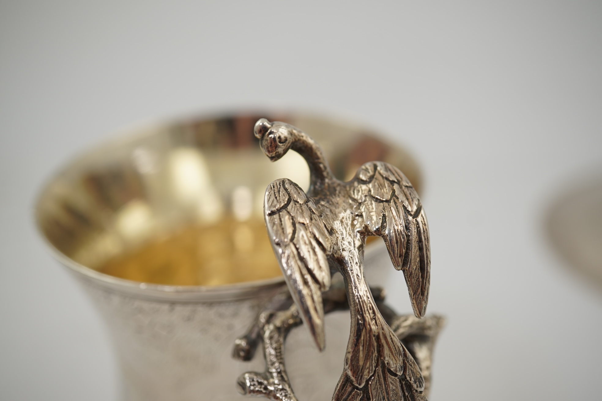 A late 19th/early 20th century Ottoman silver Sahlep cup and cover with stand